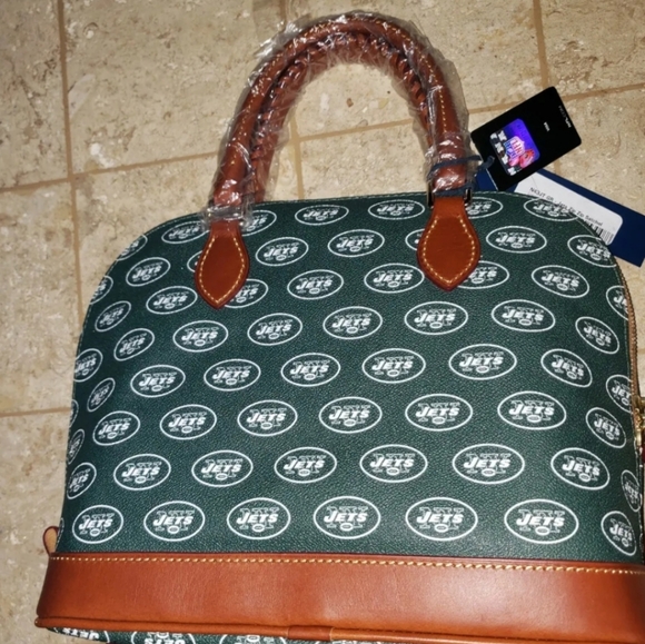 COPY - DOONEY & BOURKE NEW YORK JETS ZIP ZIP SATCHEL LADIES HANDBAG PURSE - Picture 5 of 14